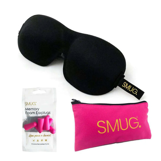 Black Contoured 3D Blackout Sleep Mask SMUG