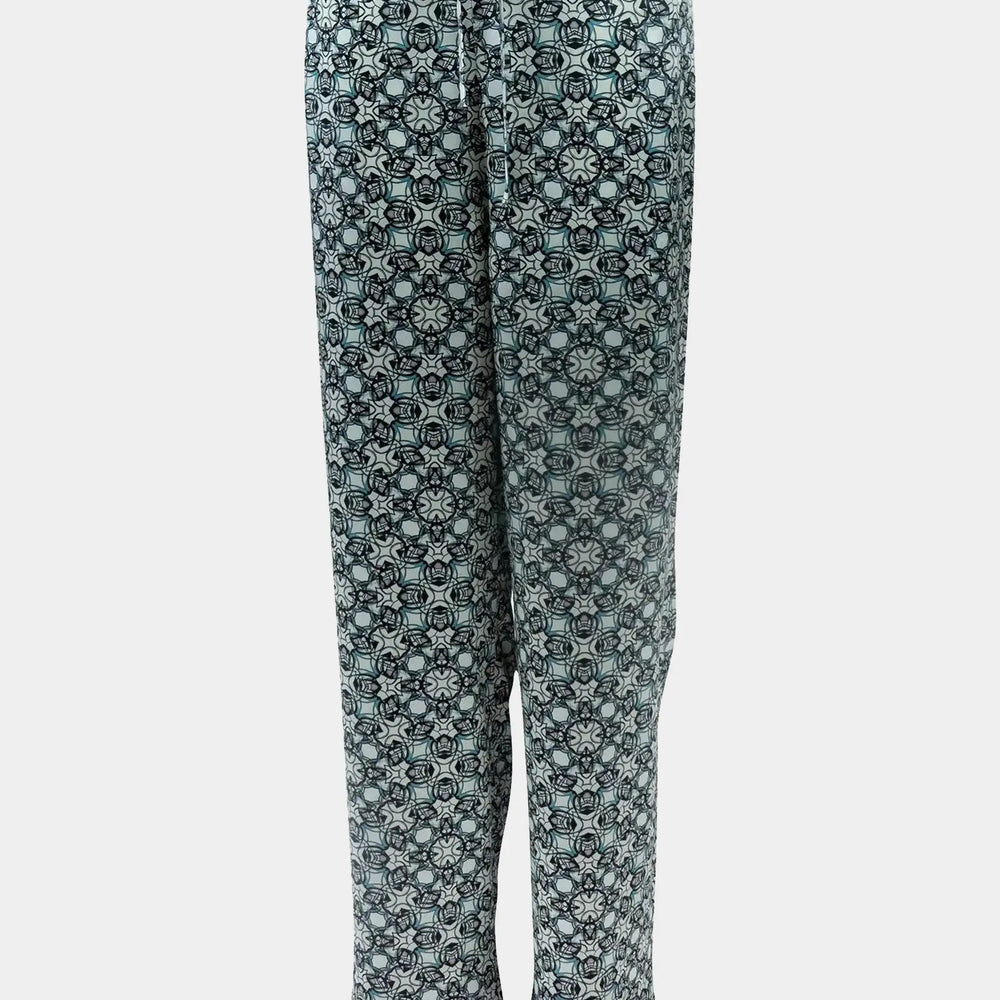 Black Crystal Neo Geo Silk Pyjama Pants NOKAYA