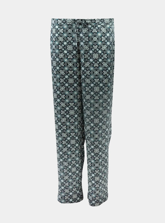 Black Crystal Neo Geo Silk Pyjama Pants NOKAYA