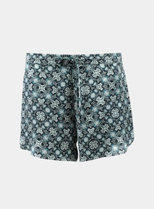  Black Crystal Neo Geo Silk Shorts NOKAYA