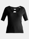 Black Cut Out Back Knitted Top Paisie