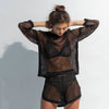 Black Daring Net Hoodie NOKAYA