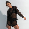 Black Daring Net Shorts NOKAYA