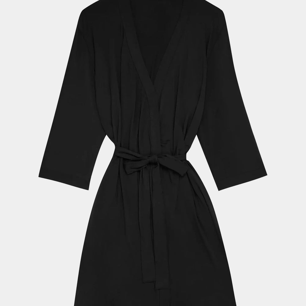 Black Drape Bamboo Women's Robe Made Wright London