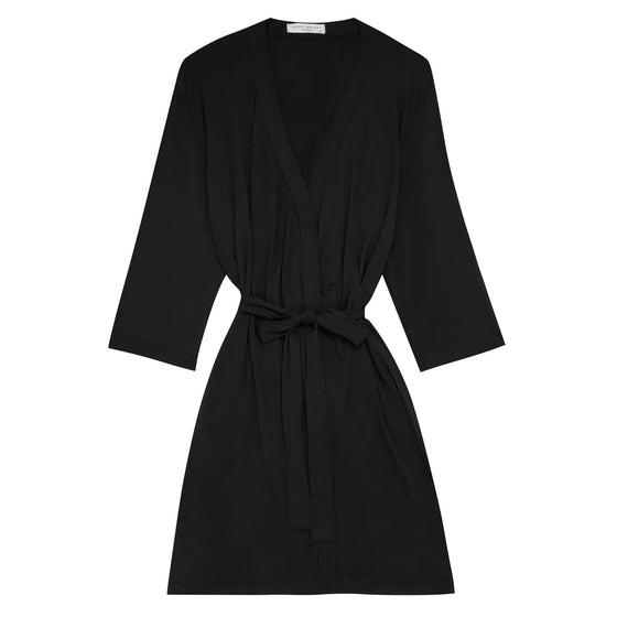 Black Drape Bamboo Women's Robe Made Wright London