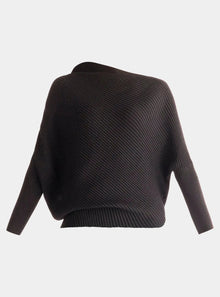  Black Draped Knitted Jumper Paisie