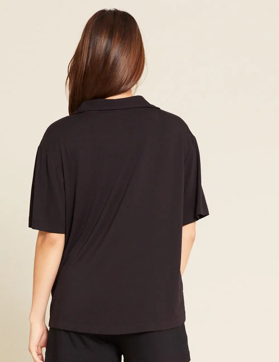 Black Goodnight Short Sleeve Sleep Shirt Boody