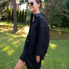 Black Heavy Linen Shirt Perfect Days - Myza