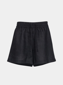  Black Heavy Linen Shorts Perfect Days NOKAYA