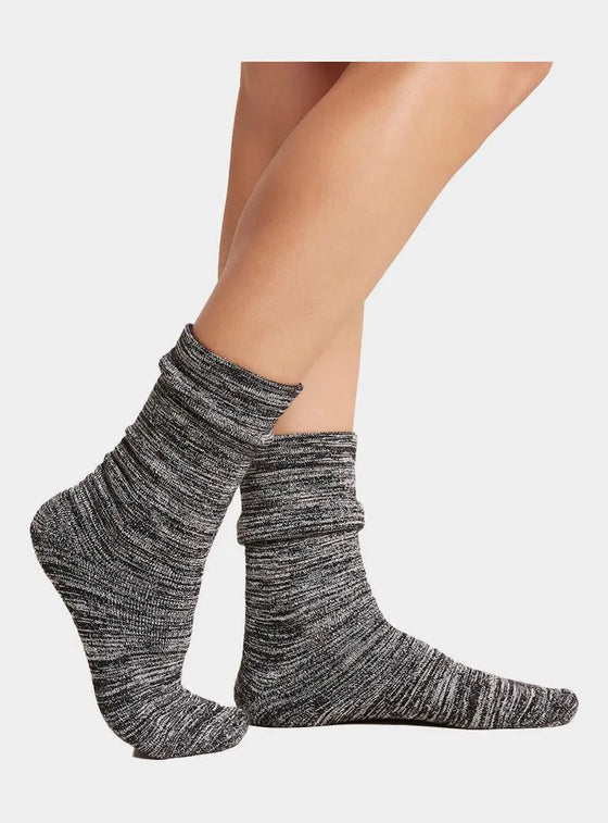 Black Marl Chunky Organic Cotton Bed Socks Boody