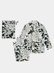  White/Black Matching Set in Havana Print Long Sleeve Pyjamas AMOKA DALO