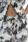 Cream/Black Matching Set in Paloma Print Short Sleeve Pyjamas AMOKA DALO