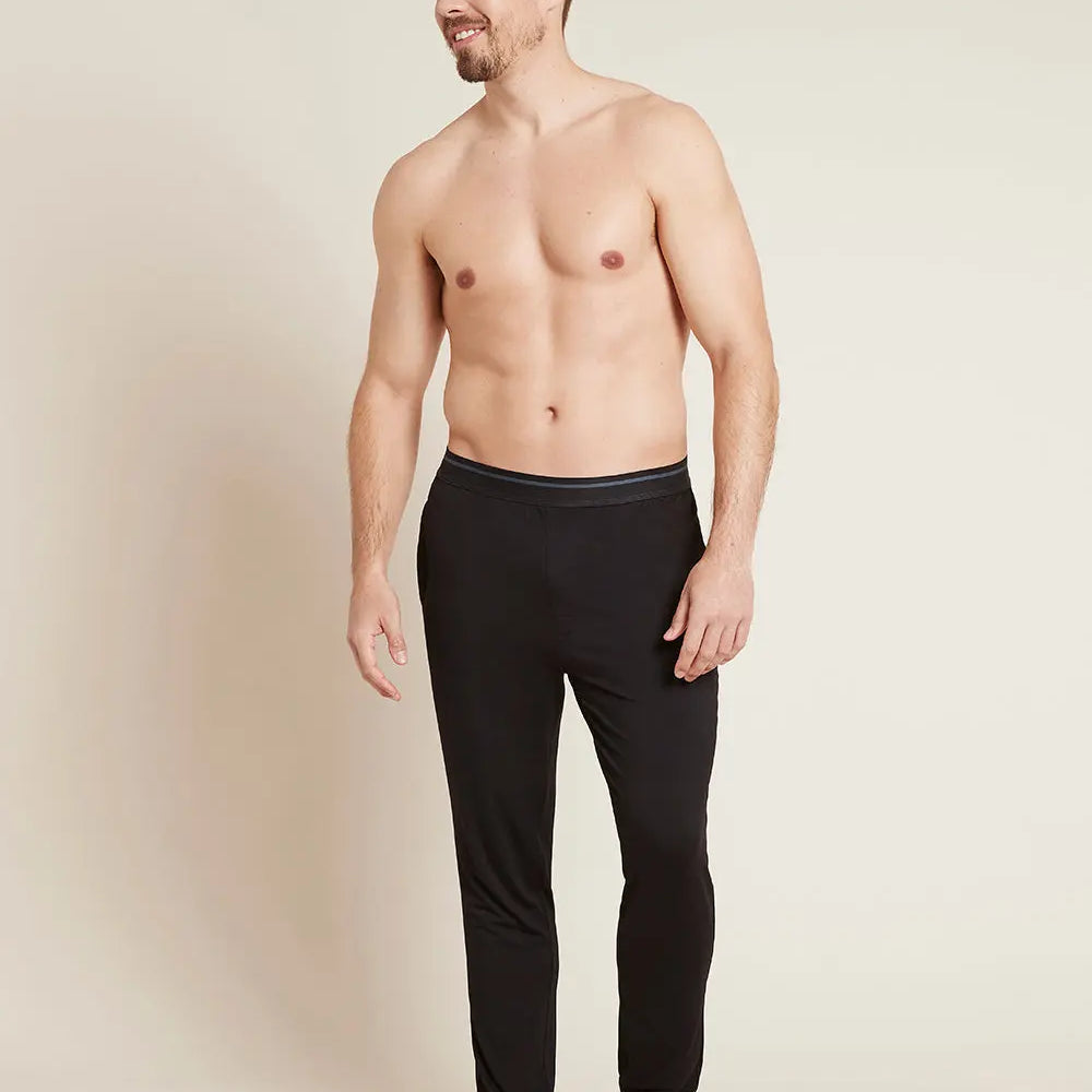 Black Men's Cuffed Bamboo Sleep Pant Boody