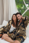 Black Satin Unisex Robe Wear the World