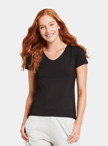  Black V-Neck Women's Bamboo T-Shirt Boody