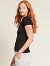 Black V-Neck Women's Bamboo T-Shirt Boody