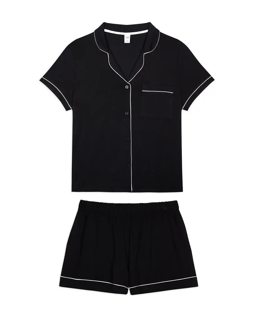 Black Women's TENCELª Modal Short Button Up Pyjama Set Chelsea Peers