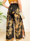 Black and Gold Wrap Around Women's Trousers Wear the World