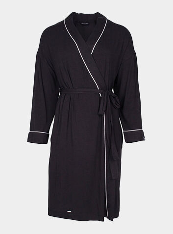 Bamboo Kimono Robe in Black