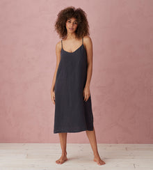  Graphite Alice 100% Linen Cami Nightie The Secret Linen Store