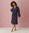 Graphite Layla 100% Linen Robe The Secret Linen Store