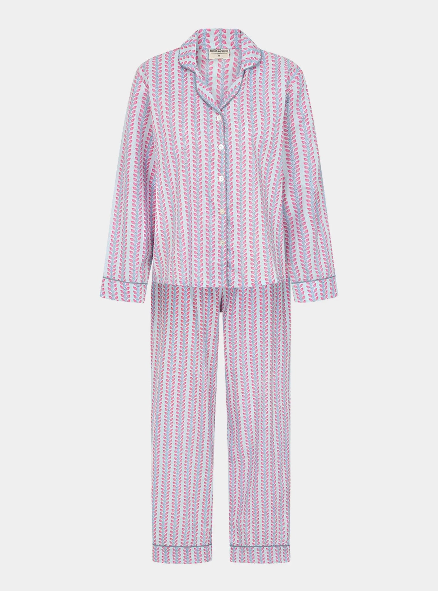 Blossom Stripe Women's Long Pyjama Set Madder & More