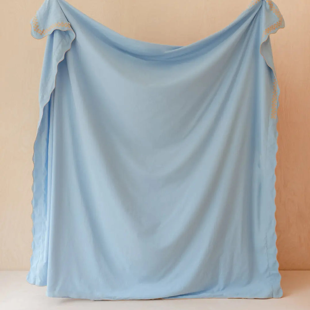 Blue Cotton Linen Duvet Cover TartanBlanketCo