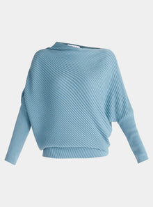  Blue Draped Knitted Jumper Paisie