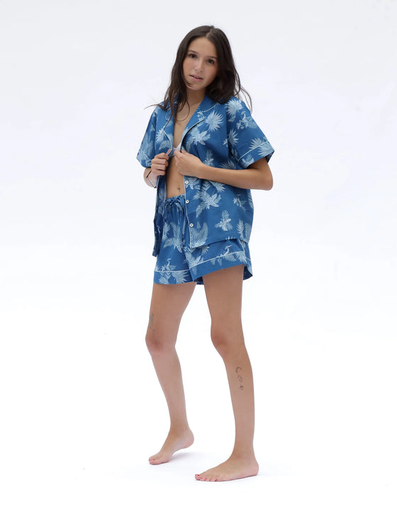 Blue Ipanema Print Short Sleeve Pyjamas AMOKA DALO