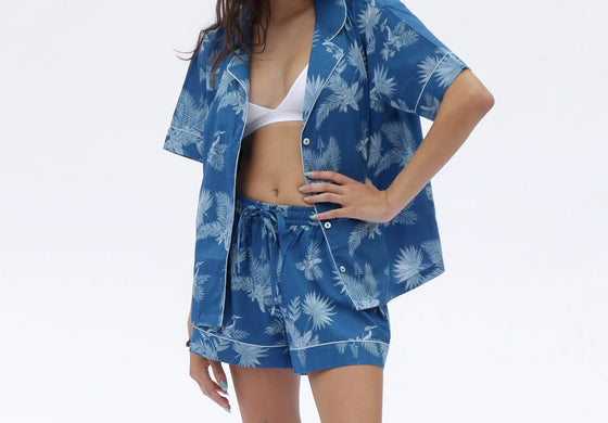 Blue Ipanema Print Short Sleeve Pyjamas AMOKA DALO