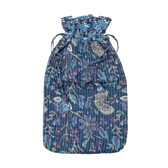 Blue Lagoon Quilted Hot Water Bottle Cover inara