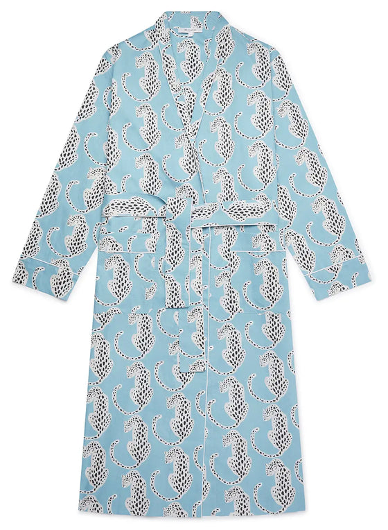 Blue Leopards Organic Cotton Robe Myza