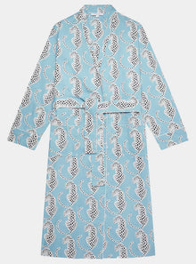  Blue Leopards Organic Cotton Robe Myza