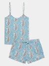 Blue Leopards Women's Cami Organic Cotton Short Set Myza