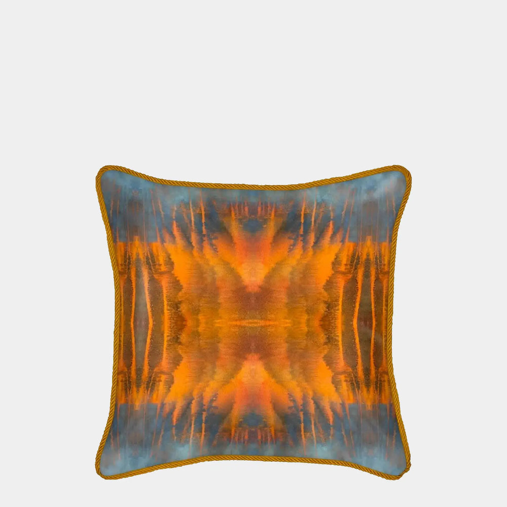 Blue Orange Water Silk Cushion Long Studio Design