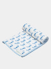 Blue Sea Horse Muslin Blanket Moochic