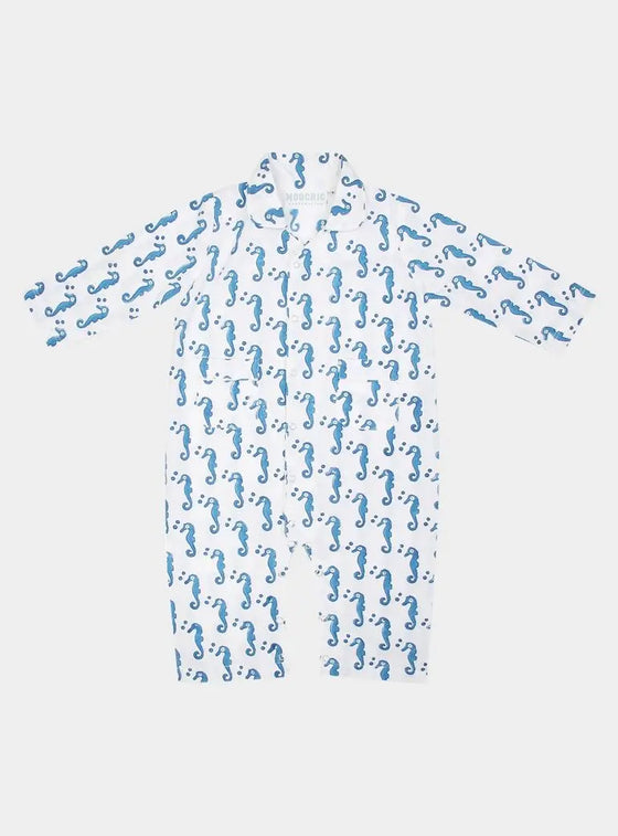 Blue Sea Horse Onesie Moochic