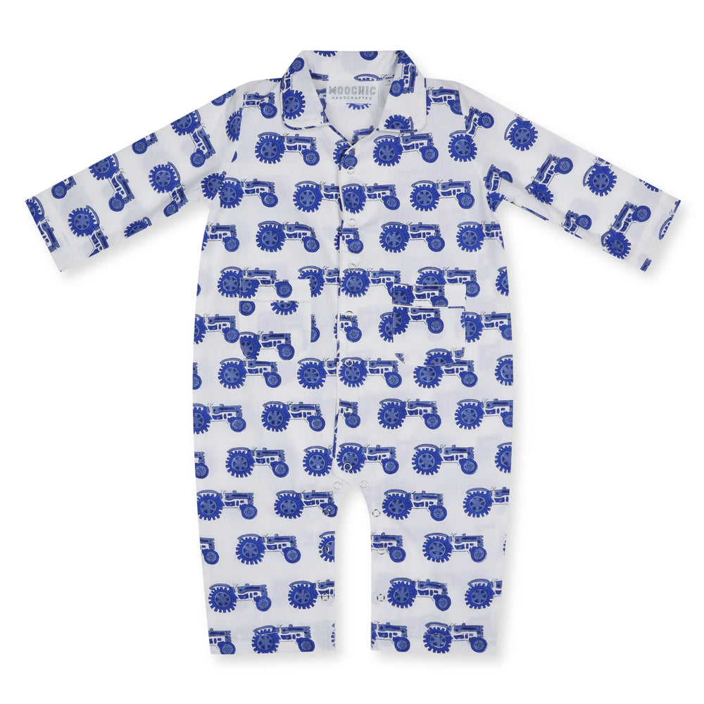 Blue Tractor Onesie Moochic