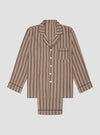 Blue & Porcini Striped Linen Women's PJ Trouser Set Piglet