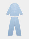 Blue & White Stripe Kid's Organic Cotton Pyjama Trouser Set Myza