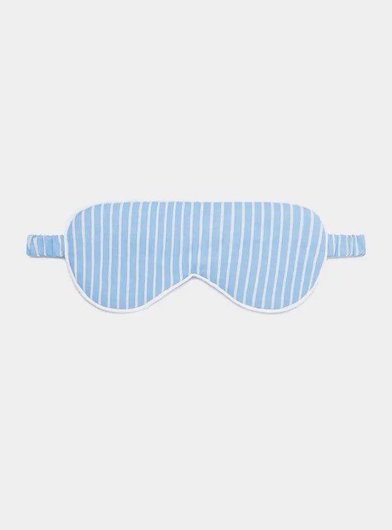 Blue & White Stripe Organic Cotton Sleep Mask Myza