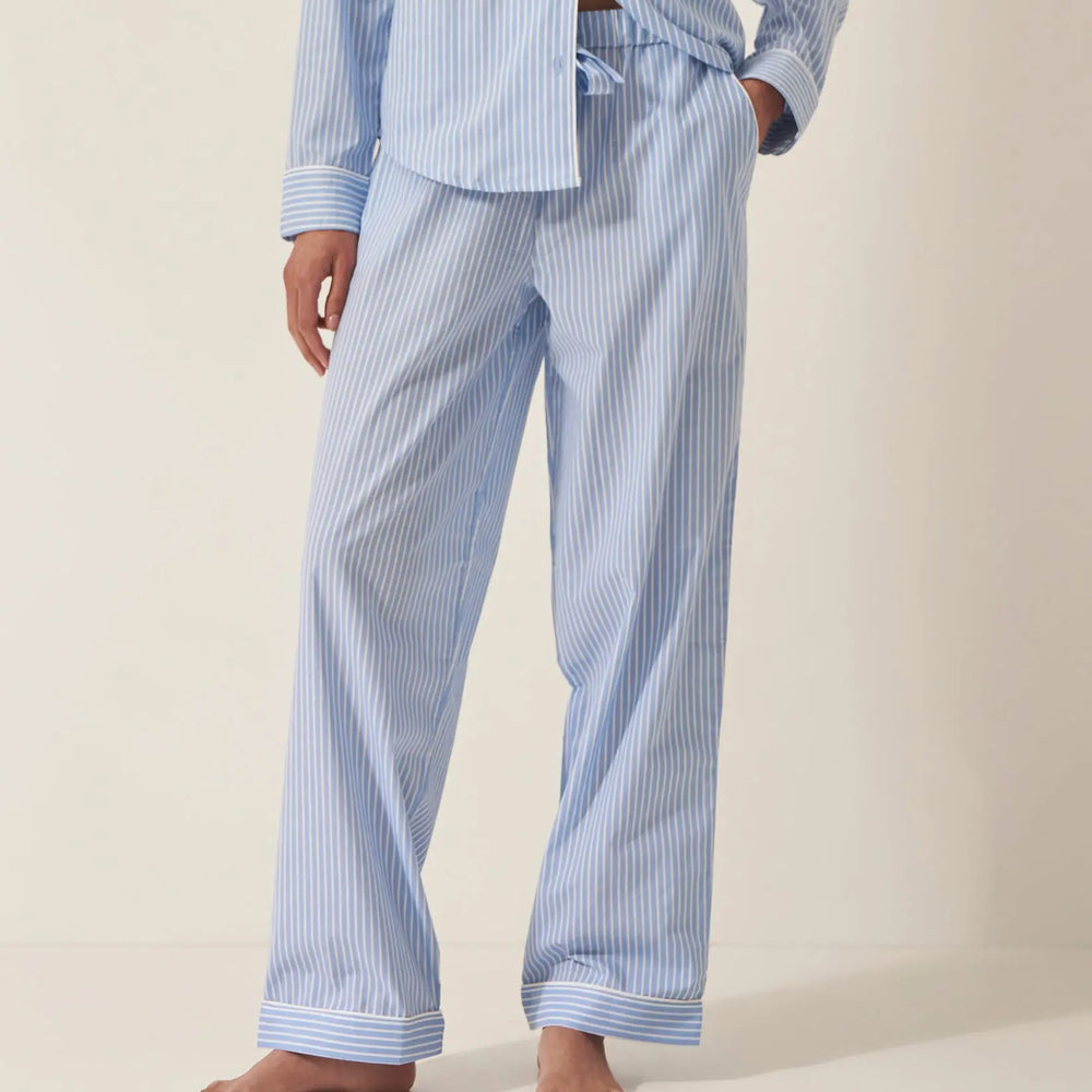 Blue & White Stripe Women's Organic Cotton Pyjama Trouser Myza