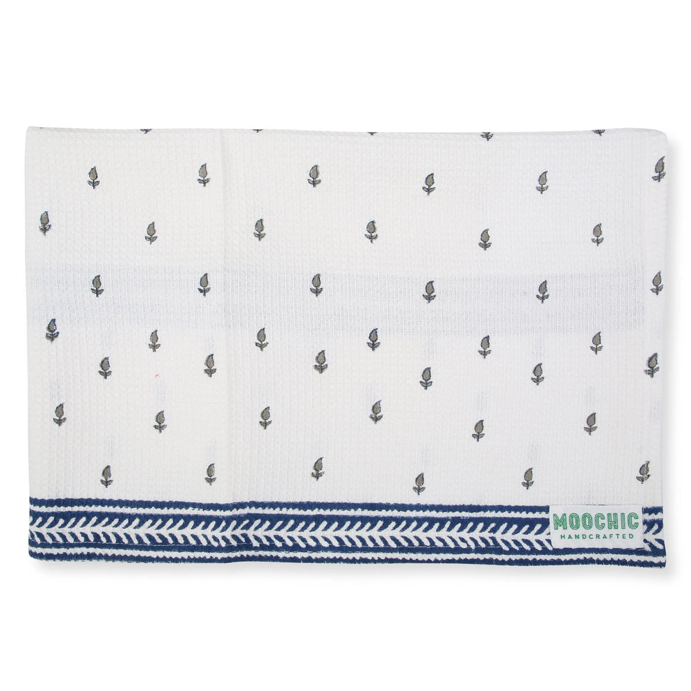 Blue and Grey Booti Tea Towel Moochic