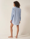 Blue & White Stripe Women's Organic Cotton Nightshirt