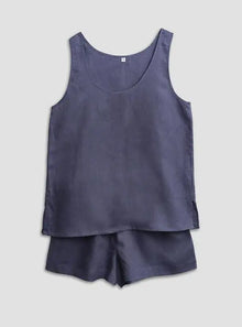  Blueberry Linen Cami Short Set Piglet