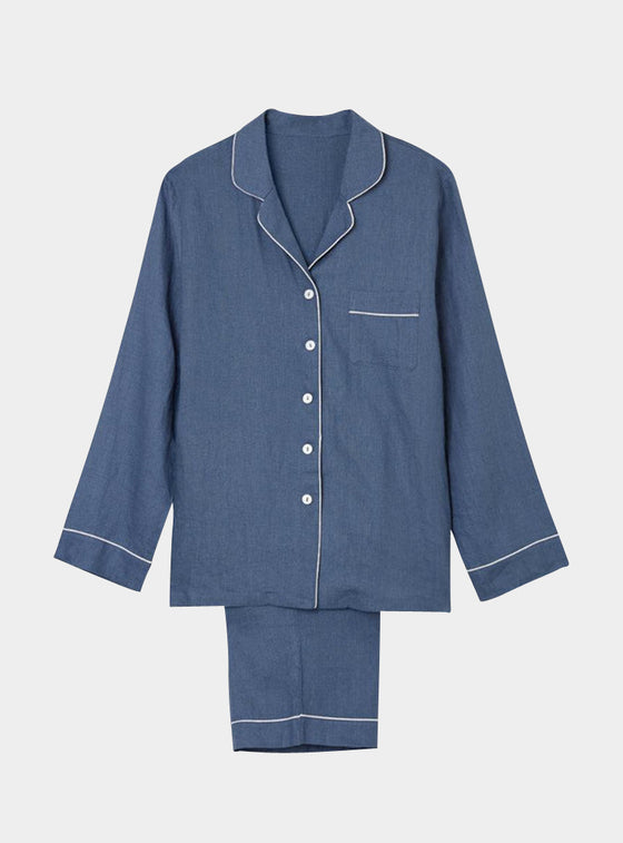 Blueberry Linen Pyjama Trouser Set