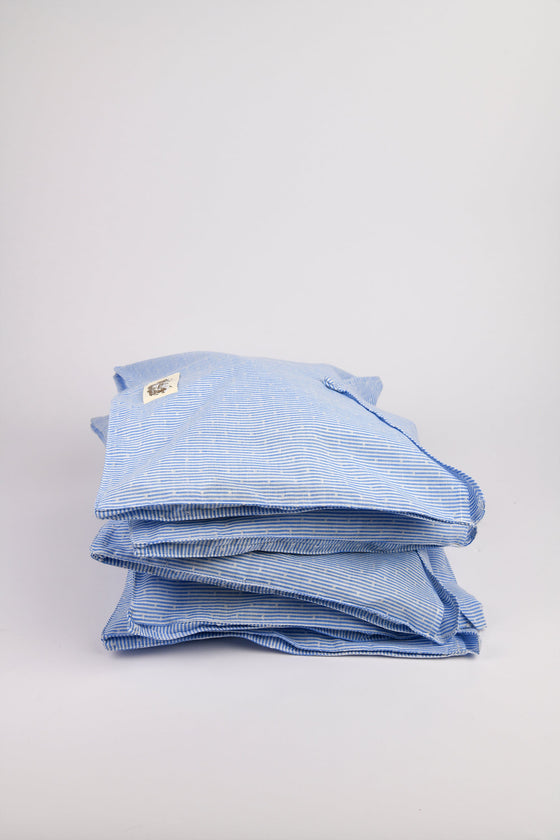 Olearia Ethical-Cotton Pyjama Case - Mountain Blue