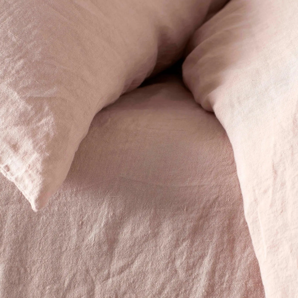 Blush Pink 100% Linen Bed Set The Secret Linen Store