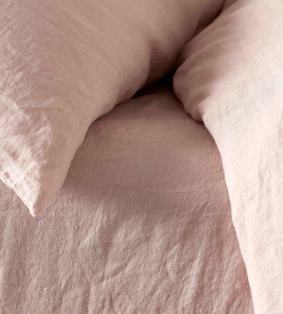 Blush Pink 100% Linen Bed Set The Secret Linen Store