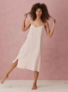 Blush Pink Alice 100% Linen Cami Nightie The Secret Linen Store